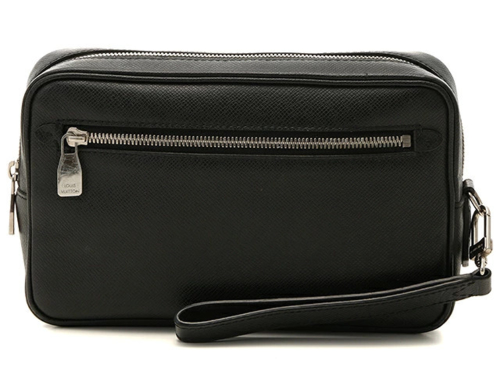 LOUIS VUITTON Shoulder Bag Pochette Kasai Taiga Noir Black